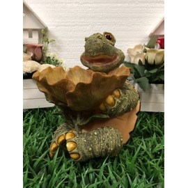 MYHOUSEOFGIFTS Sitting Turtle w/Flower Bird Feeder