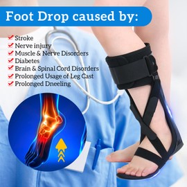 Drop Foot Stabilizer for Men & Women - AFO Foot Drop Brace - Drop Foot Braces for Walking - AFO Brace Walking with Shoe - Ankle Foot Orthosis for Stroke (Right, Large)