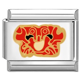Quiges 9 mm Italian Style Charm Module Stainless Steel Crab for Italian Bracelets, Stainless Steel, No Gemstone
