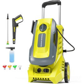 Pressure Washer with Telescopic Handle, Car Wash Machine Floor Cleaning Yellow