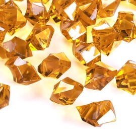 Babenest Acrylic Crushed Ice Rocks, 150 PCS Fake Crystals Plastic Ice Cubes Diamonds Gems for Vase Fillers, Home Decoration, Table Scatter, Event, Wedding, Arts & Crafts (Orange)