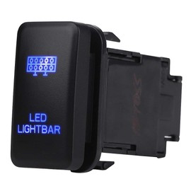 LED Rocker Switch ABS 12V 0.5A Blue LED Car Rocker Switch Auto On/Off for Hilux Landcruiser Vigo (LED Lighting)