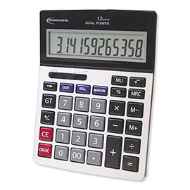 15968 Minidesk Calculator, 12-Digit LCD