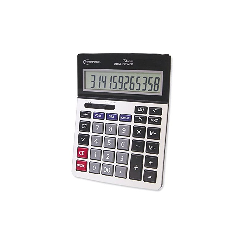 15968 Minidesk Calculator, 12-Digit LCD