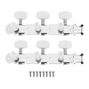 Dreld Guitar Tuning Pegs String Tuner Pegs Machine Head String Pegs Easy Installation 3L 3R 2 Rows Set 6 String Guitar Parts for Acoustic, Folk and Classical Guitar, Universal Replacement Parts for