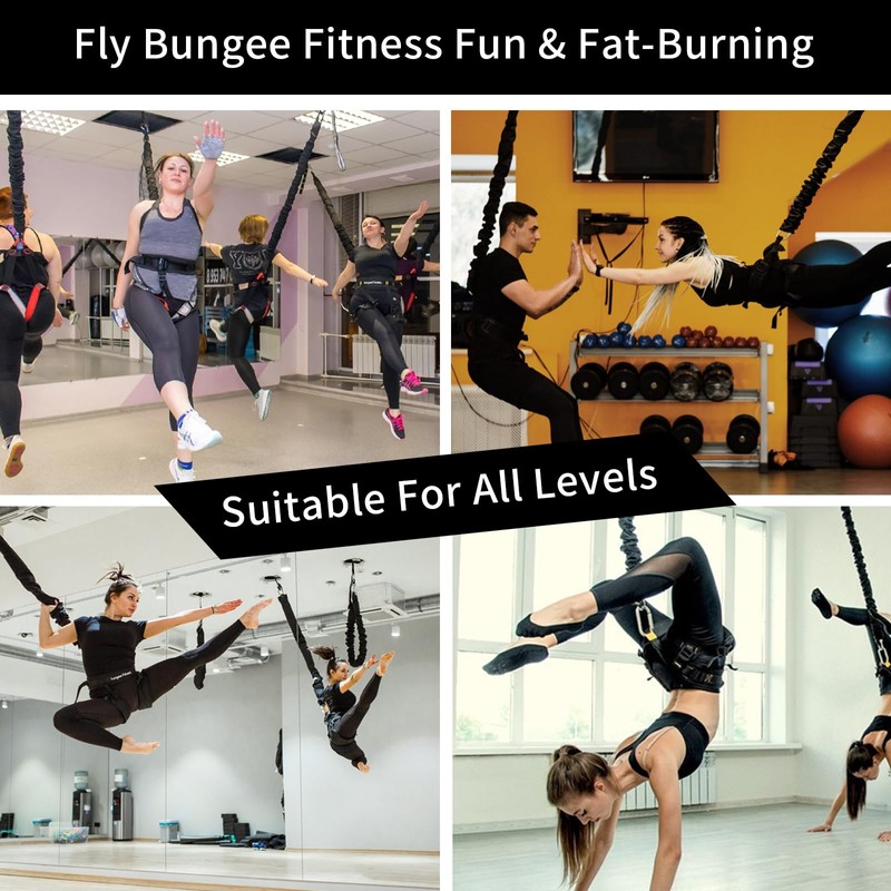 PRIOR FITNESS Bungee Fitness Set, Professional 4D Flying Exercise Bungee