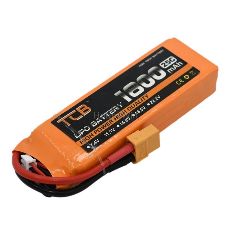 TCB-BATT 11.1V 3S 1800mAh 25C LiPo Battery XT60 plug for