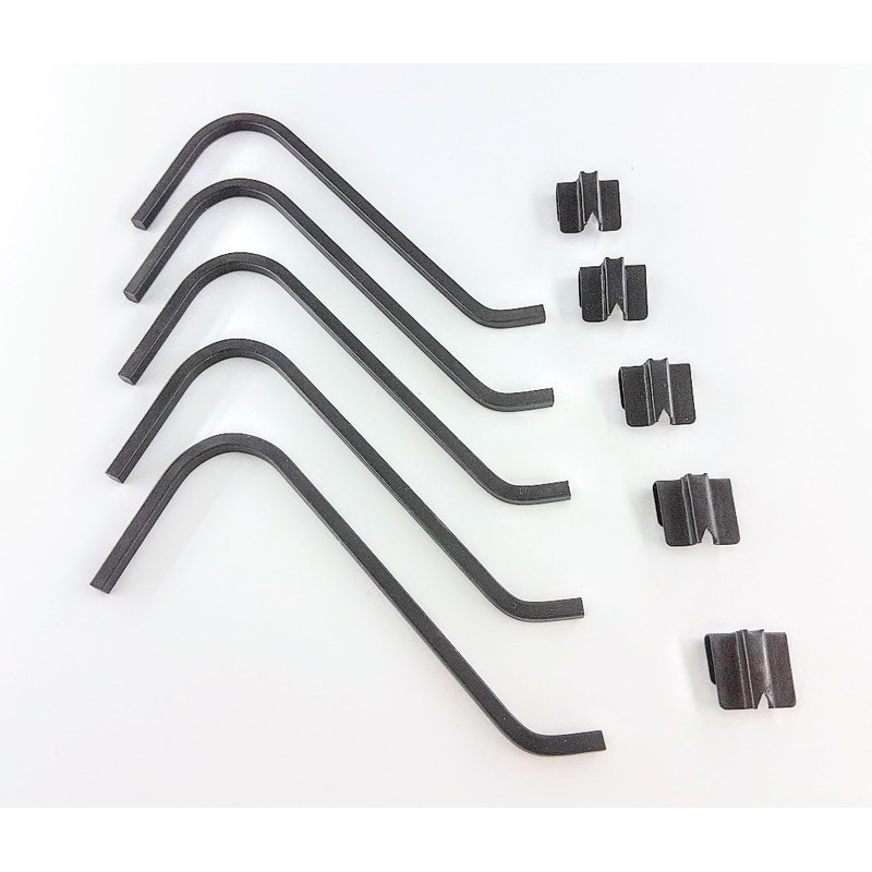 5 x Large Black Curl Up & Stand Square Wire