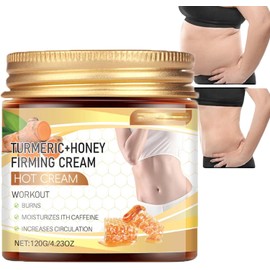 Potenciador del sudor Crema reafirmante para esculpir el cuerpo, Crema caliente de miel de cúrcuma Cream de masaje corporal, Loción corporal calentadora para apretar la piel, Cream reafirmante (1pcs)
