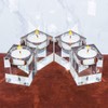 Odowalker 4 Pcs Clear Crystal Candle Holders, 2×2×1.6 inch Square