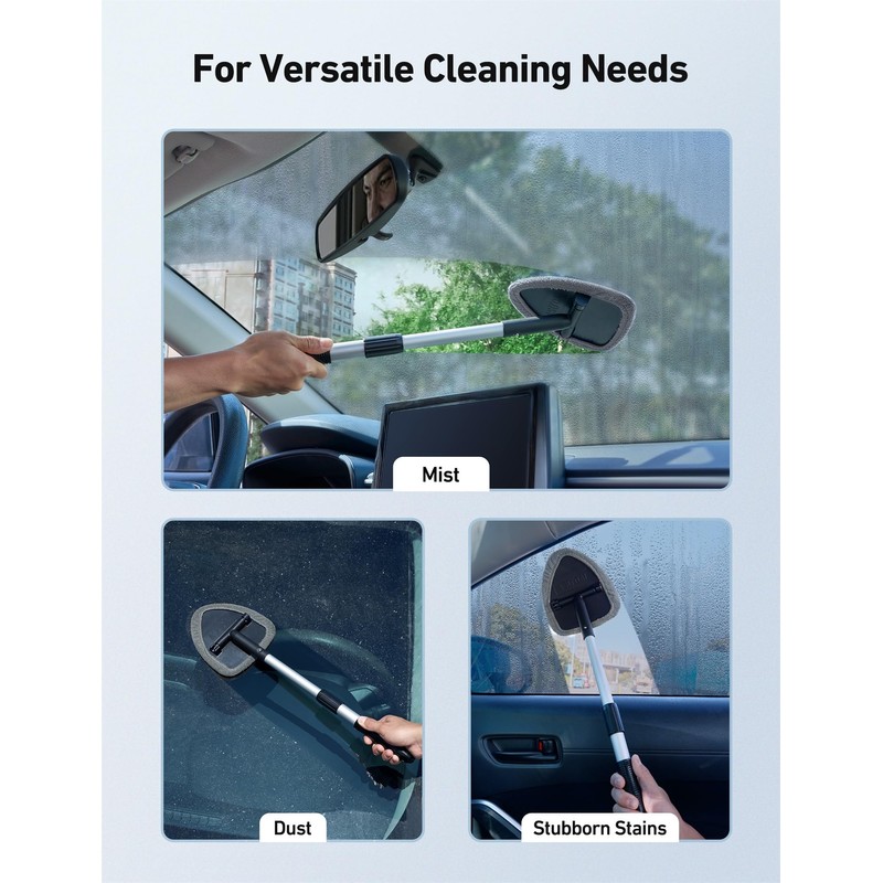 AstroAI Windshield Cleaner Tool, Car Interior Detailing Cleaning Kit with