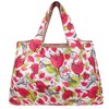 allydrew Large Foldable Tote Nylon Reusable Grocery Bag, Red Floral