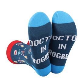 CENWA 1 Pair Doctor in Progress Socks Appreciation Gift, Blue, Medium
