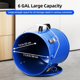 Fryer Grease Bucket, Oil Disposal Caddy, Steel Fryer Oil Transport Container with Rust-proof Coating, Grease Can with Lid & Lock Clips & Filter Bag For Cooking Oil Filtering