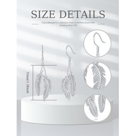 Flpruy Boho Earrings Silver 925 Women's Turquoise Earrings Vintage Jewellery Hanging Earrings for Women Girls Earrings, Sterling Silver