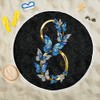 FreedomLook Infinity Butterfly Comfortable Rounded Beach Pool Picnic Towel Blanket