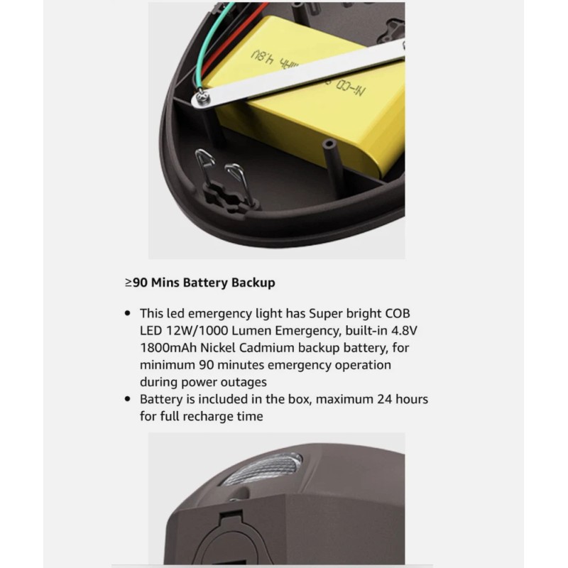 E2 Lighting 12W LED Emergency Wall Pack Light with 90