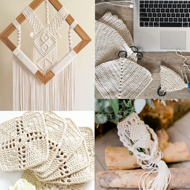 G2PLUS 328 Feet 3mm Natural Cotton String for Crafts,Gift Wrapping