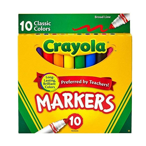 Crayola Broad Line Markers, Classic Colors 10 Each (Pack of 6)