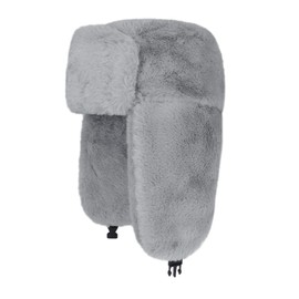 Voilipex Womens Faux Fur Fuzzy Trapper Hat Winter Ear Flap Trooper Aviator Hat Hunting Hat Cap, A Grey