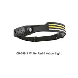 LED Headlamp Rechargeable - 230° COB Super Bright Head Lights for Forehead, Hard hat Light Strap for Adults - USB Headband Flashlight for Ourdoor, Working, Hiking, Running, Camping, Fishing Gear:_3_WH & RD & YE