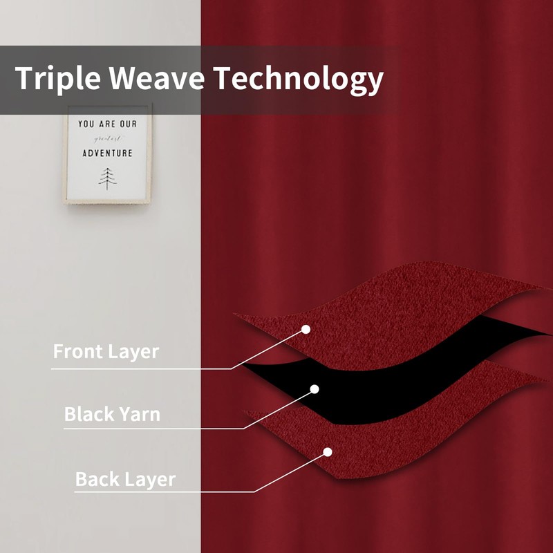 Easy-Going Blackout Curtains for Bedroom, Solid Thermal Insulated Grommet and