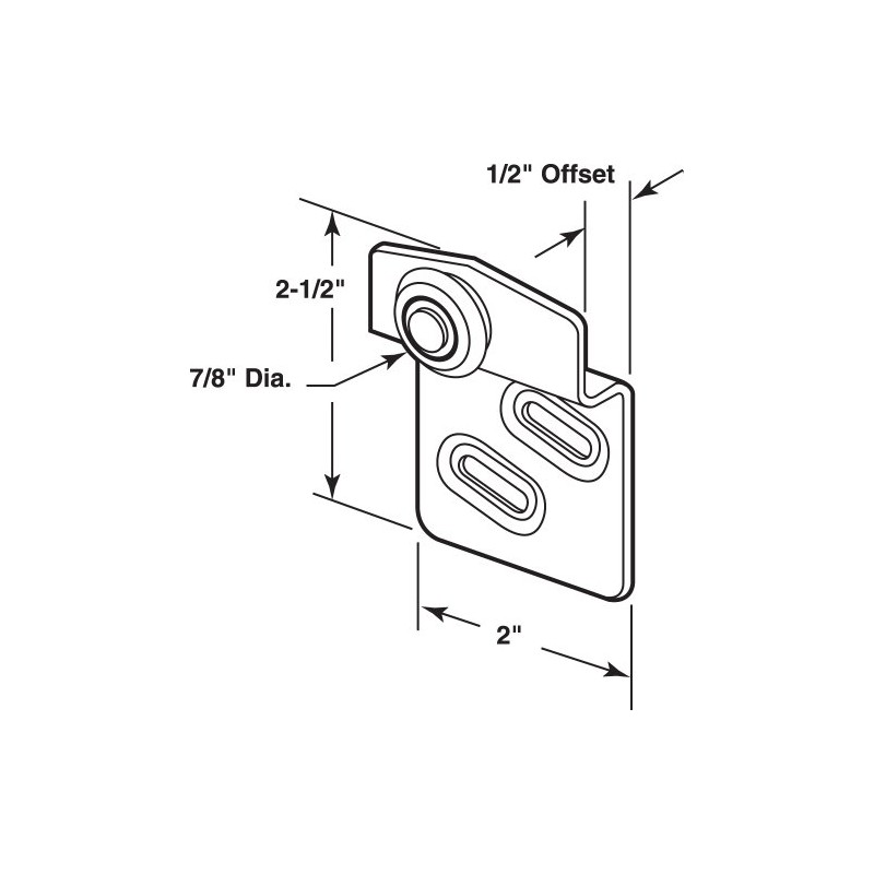 Prime-Line N 6668 By-pass Closet Door Top-Hung Front Rollers and