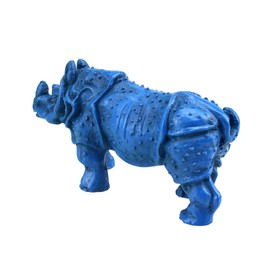 fengshuisale Feng Shui Double Horn Blue Rhinoceros Statue to Anti Burglary W Free Red String Bracelet J2095