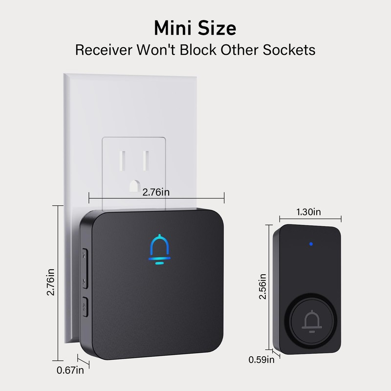 SECRUI Door Bells Wireless, Easy Installation 2 Buttons with 1000ft