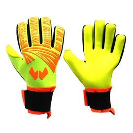 WALTER Piper Professional Goalkeeper Gloves (6, Neon Yellow/Orange)