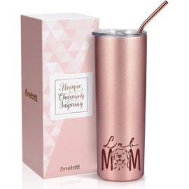 Labrador Retriever Gifts for Women, Best Labrador Gifts for Lab Mum, 20 oz Rose Gold Insulated Tumbler, Perfect for Christmas, Birthday, Thanksgiving, Gifts Box Included