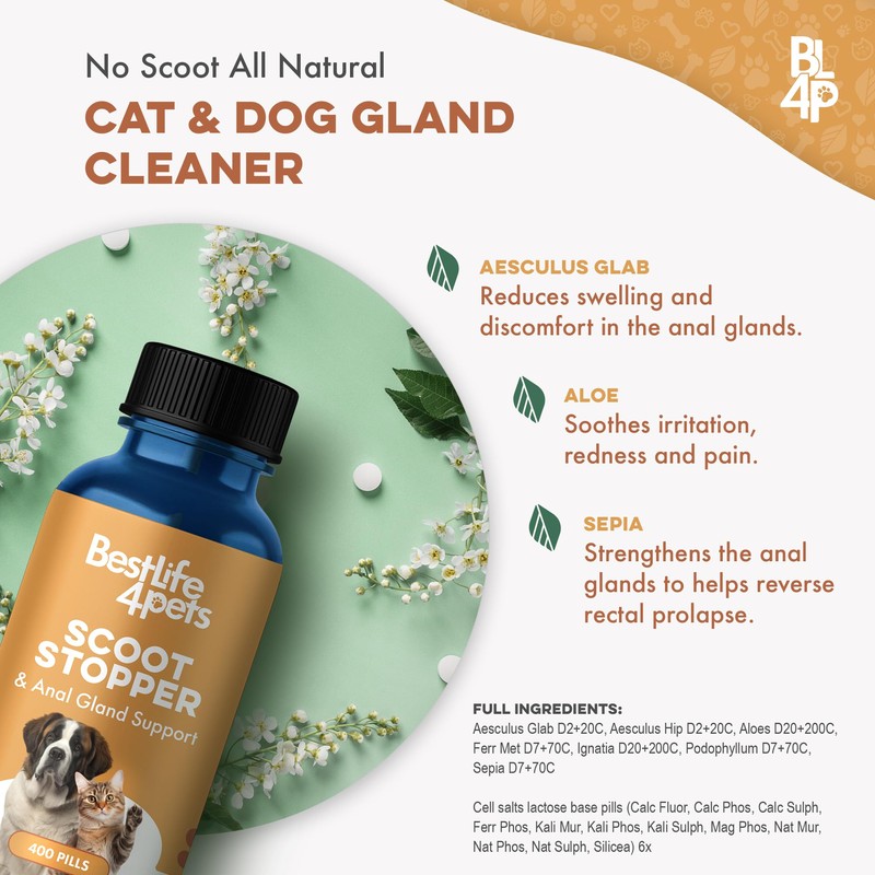 Scoot Stopper for Dogs & Cats – Natural Anal Gland