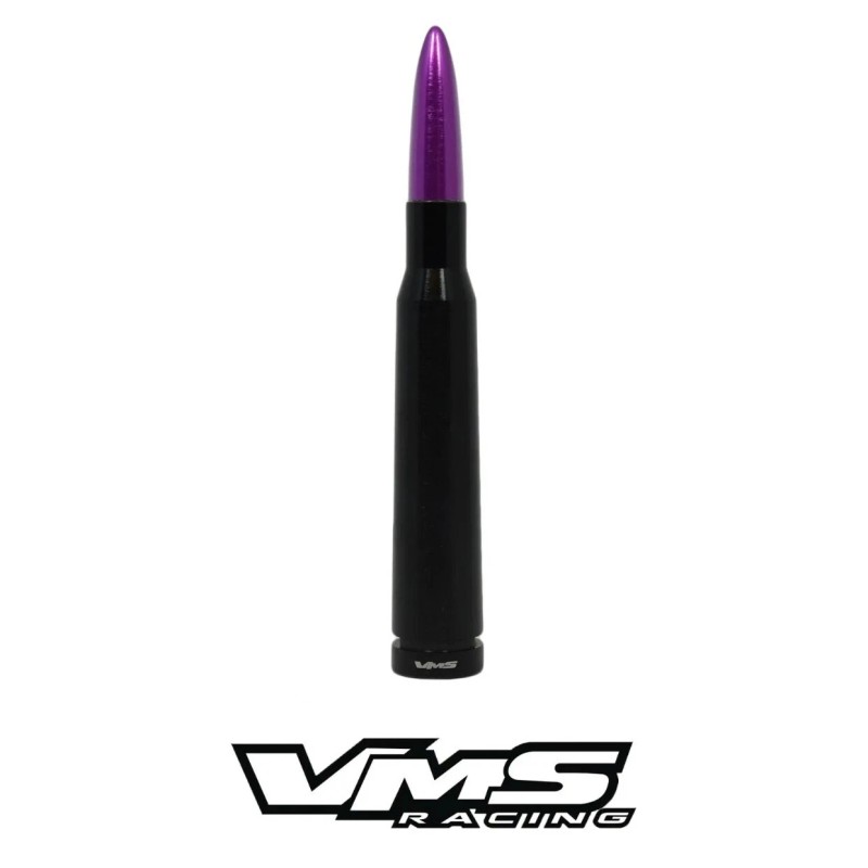 VMS Purple Tip Black Bullet Antenna Anti Theft for Silverado