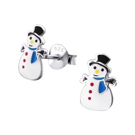 925 Sterling Silver Christmas Earrings Snowman