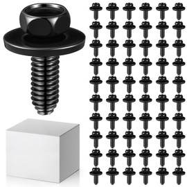 Shimeyao 60 Pcs 5/16"-18 x 7/8" Indented Hex Head Body Bolts, Black Finish Metal Fasteners for Trucks Fender Bolt