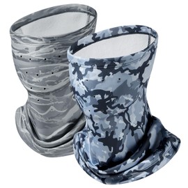 BASSDASH Unisex 2 Pack Fleece Neck Warmer Gaiter with Breathing Holes Wind Resistant Face Mask for Winter Hunting Fishing