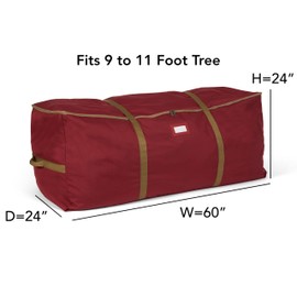 Covermates Keepsakes Christmas Tree Cinch Bag - Superior Protection, Cinch Straps, Fits Up To 9 to 11-Foot Tree - Holiday Storage, Red