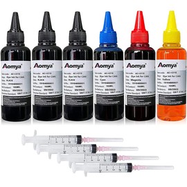 Aomya Inkjet Refill Kit for Canon PGI-545 PGI-540 PGI-550 CLI-551 PGI-570 CLI-571 PGI-580 PGI-525 PGI-520 CLI-521 Refillable Ink Artridge with 4 Syringes 3BK+CMY