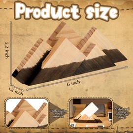 Briwooody 2 Pcs Mountain Range Business Card Holders Wooden Cool Business Cards Holder Desk Snow Capped Display Stand Organizer for Home Office Desktop(Wood Color)