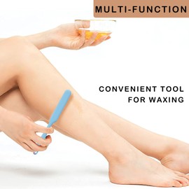 Non-stick Wax Spatulas Jar Spatulas Set, Hair Removal Waxing Applicator Easy to clean Reusable Scraper, Large Area Hard Wax Sticks for Body Use on Salon and Home Mixing Baking Scrapers (2 PCS, Blue)