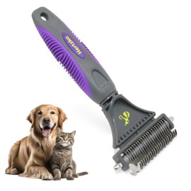 Hertzko Dematting Comb with Double Sided Professional Rake Suitable for Dogs and Cats - Removes Loose Undercoat, Tangles, Mats and Knots - Great Grooming Tool for Brushing and Deshedding