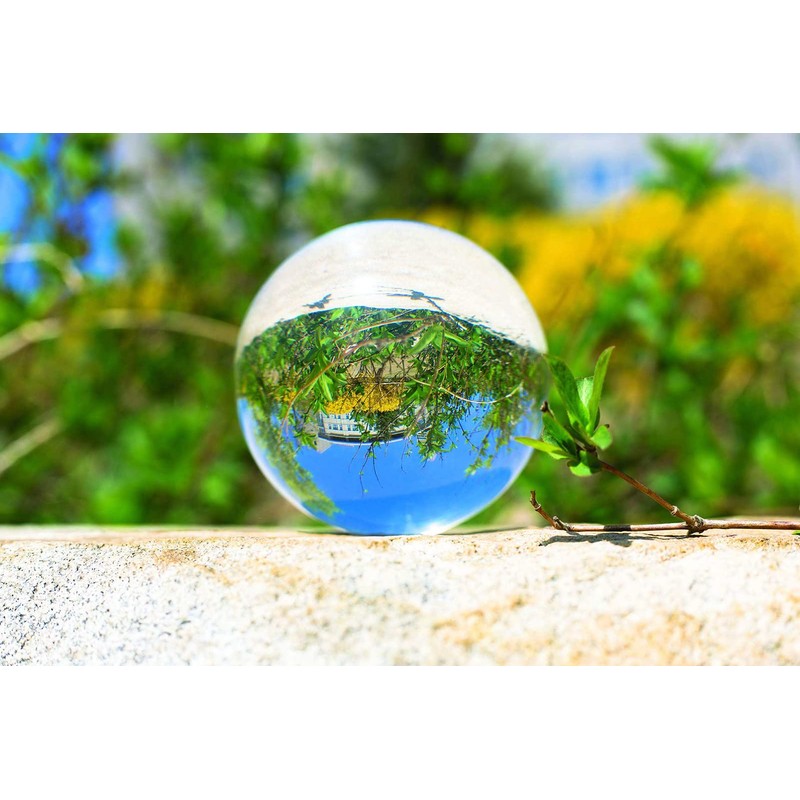 ChezMax Crystal Glass Sphere Ball with Stand Decorative Ball Crystal