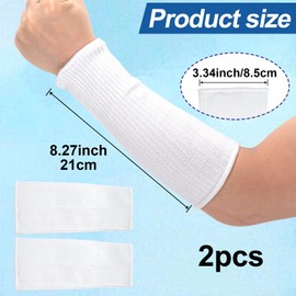 PAGOW 21cm Cut Resistant Sleeves for Arm Protection, Bite-Proof Forearm Protector, Gardening Sleeves for Thin Skin and Sun Exposure, Safety Arm Covers for Kitchen, Garden, Sunburn (White)