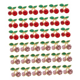 Vaguelly 36 Pcs Cherry Nail Charms Nail Art Ornaments for DIY Manicure Durable Decorations and Professionals