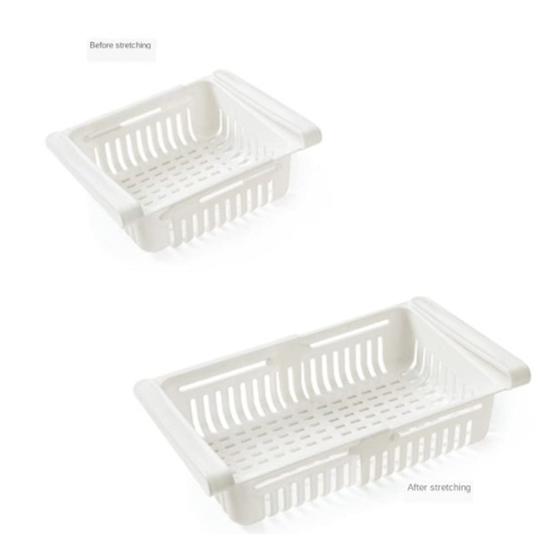 Fridge Drawer Organizer, 4PCS Retractable Drawer Refrigerator Storage Box,Unique Design