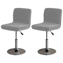 Lehelife Bar Stool Covers Set of 2 Swivel Bar Stool Chair Velvet Protector Counter Height Chair Covers for Family Grey