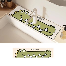 Faucet Mat for Kitchen Sink, 24 inch Long Kitchen Sink Splash Guard Behind Faucet, Faucet Absorbent Mat, Faucet Splash Catcher for Kitchen, Bathroom,Sink Mat, Dish Drying Mat, Bathroom