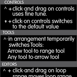 Studio One Reference Keyboard Hotkeys Sticky Labels for Windows Black, White Background