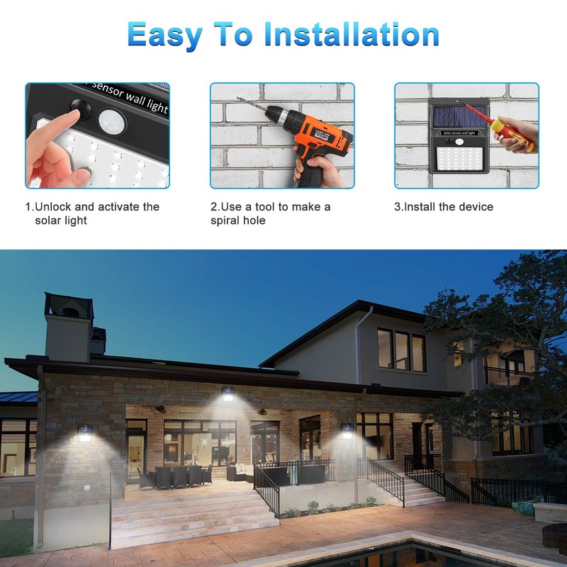 SEZAC Solar Lights Outdoor [10 Pack /3 Working Mode], Solar