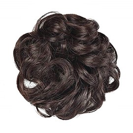 Synthetic hair elastic - chignon effect - hairstyle - hairpieces - hair clips - brown color